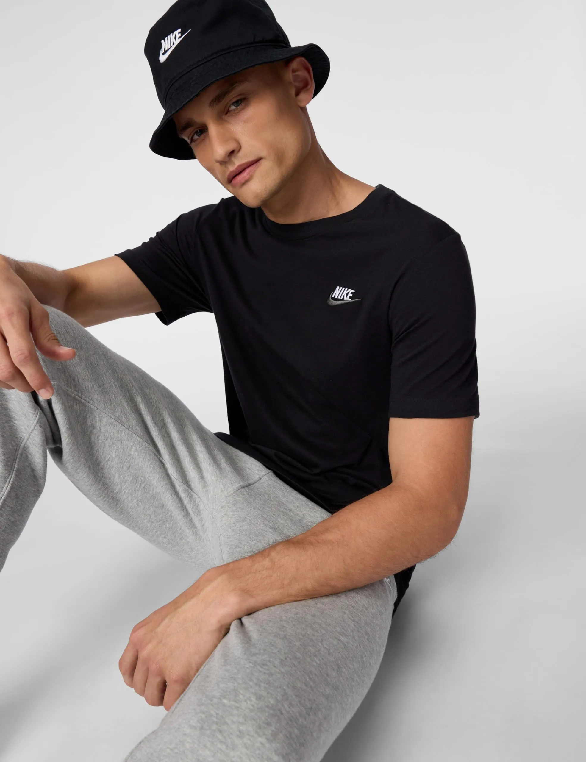 Nike NSW Club Tee, Black White Dark Grey, L - immagine 4