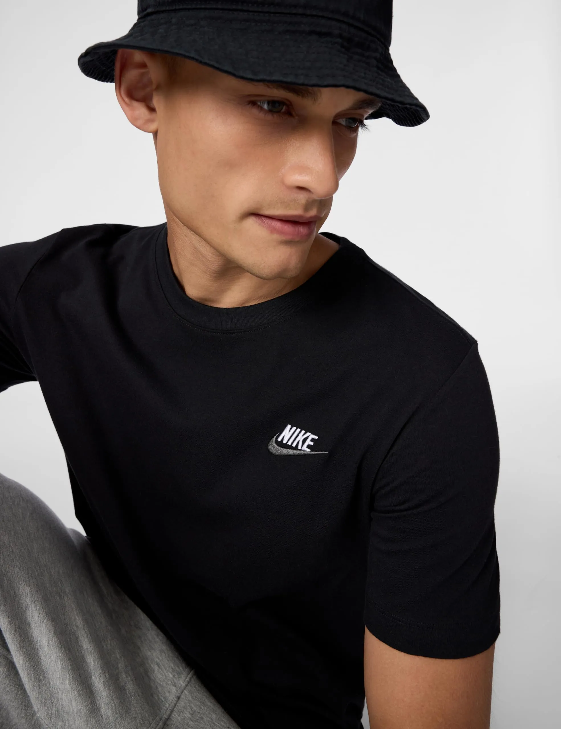Nike NSW Club Tee, Black White Dark Grey, L - immagine 5