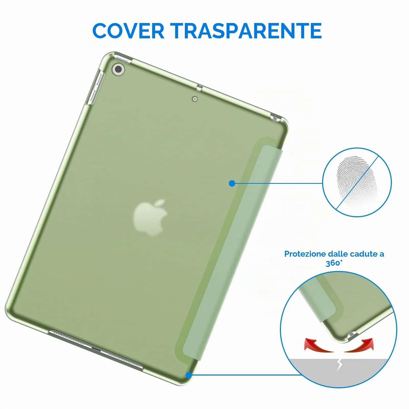 JETech Custodia per iPad 9ª/8ª/7ª Gen 10,2", Verde Matcha - immagine 4