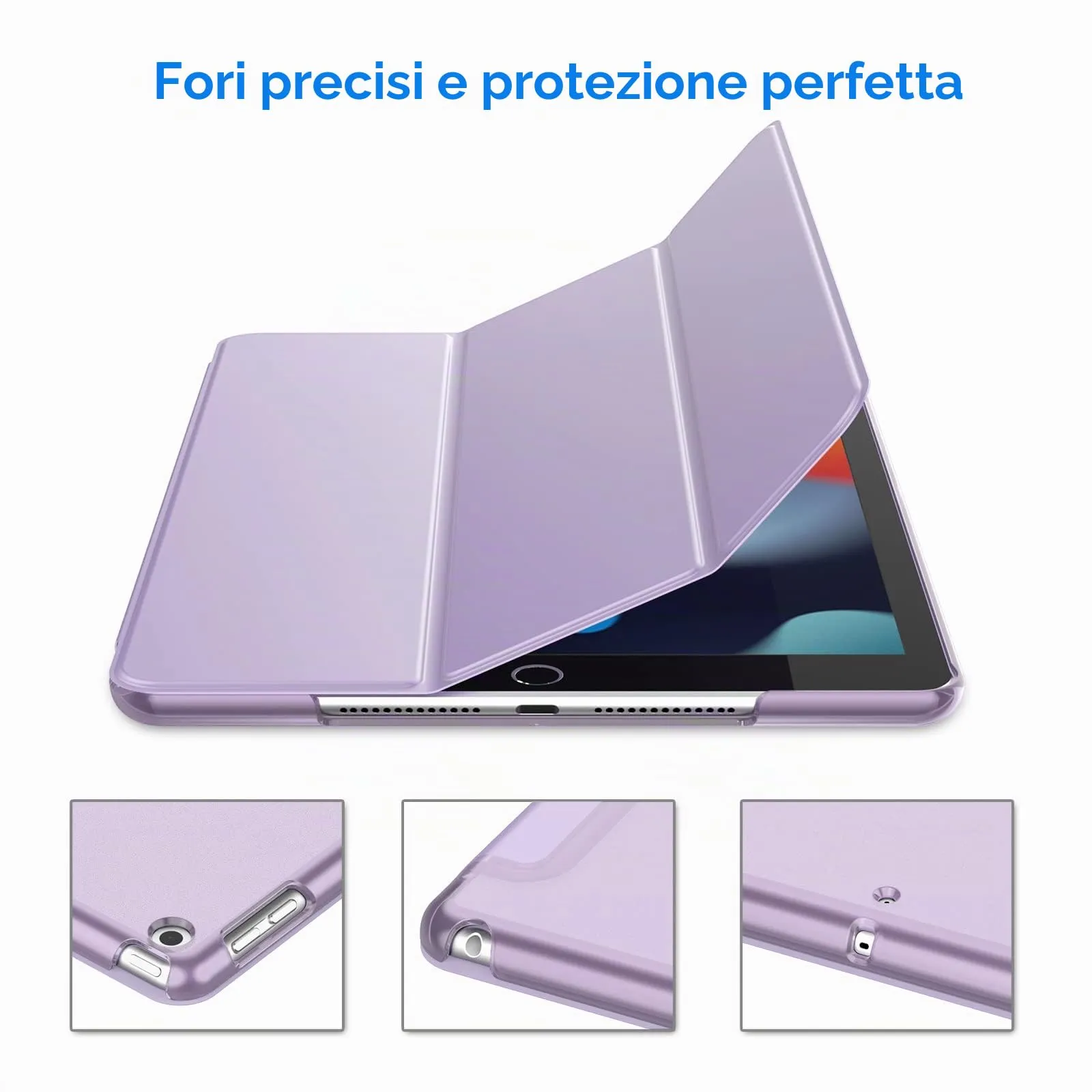 JETech Custodia per iPad 9ª/8ª/7ª Gen 10,2", Viola Chiaro - immagine 3