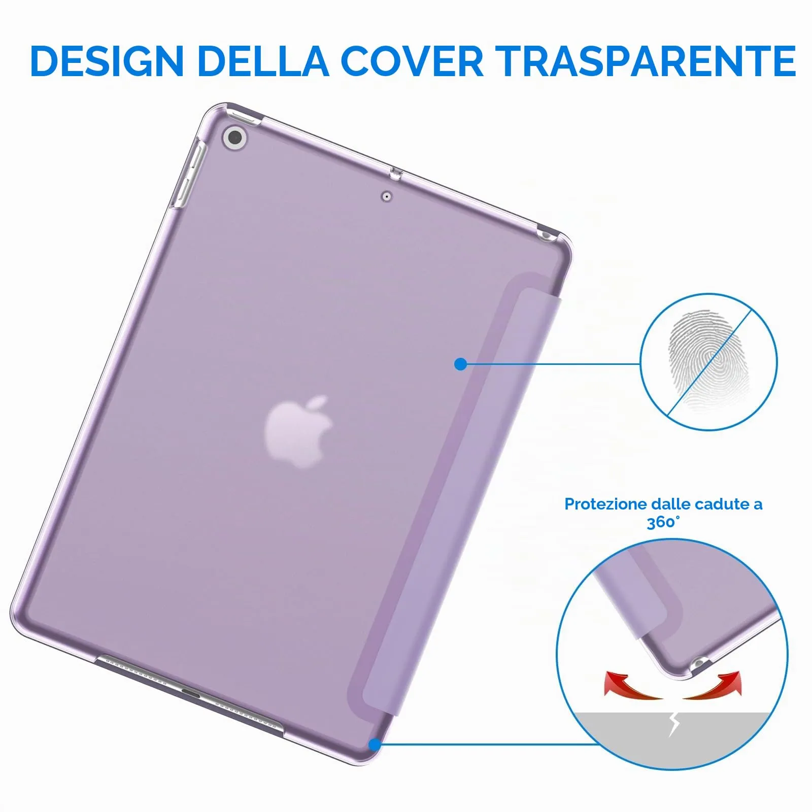 JETech Custodia per iPad 9ª/8ª/7ª Gen 10,2", Viola Chiaro - immagine 4