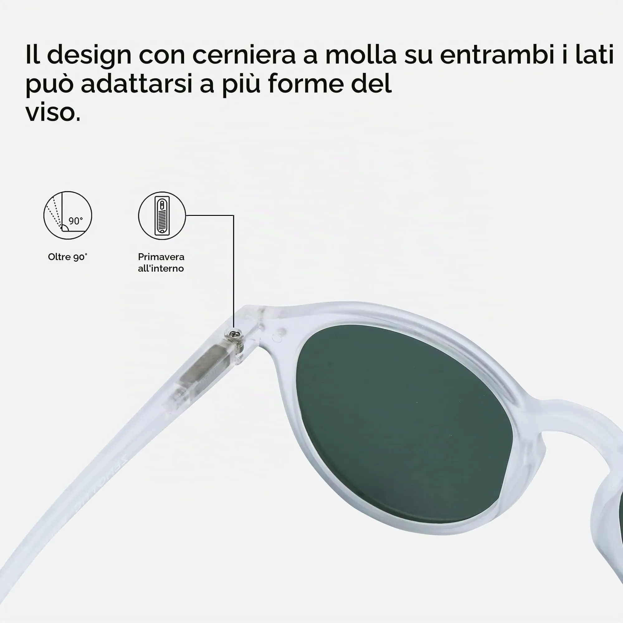 ZENOTTIC Occhiali da Sole Polarizzati Retrò Classici Rotondi UV400 per Uomo e Donna (Cristallo Matte + Verde) - immagine 5
