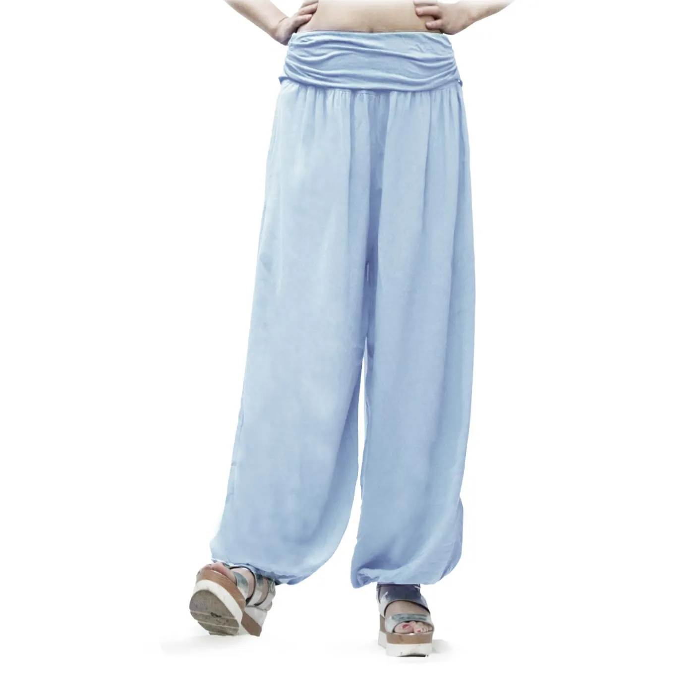 GLAMEXX24 Pantaloni Harem Donna Larga Casual Yoga con Tasche Estivi per Jogging Danza Pilates - immagine 1