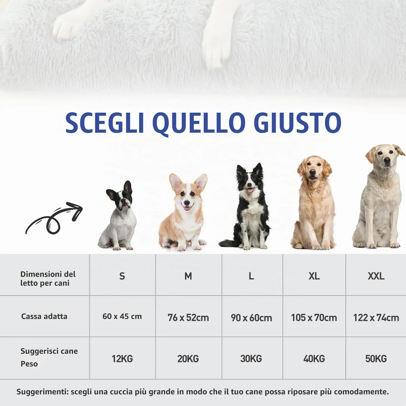KSIIA Cuccia per cani in peluche, 90 x 60 cm, fondo antiscivolo, lavabile, grigio - immagine 2