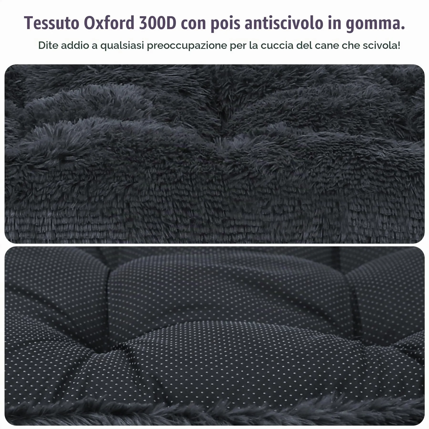 KSIIA Cuscino per Cani, 60x45cm, Grigio scuro - immagine 3