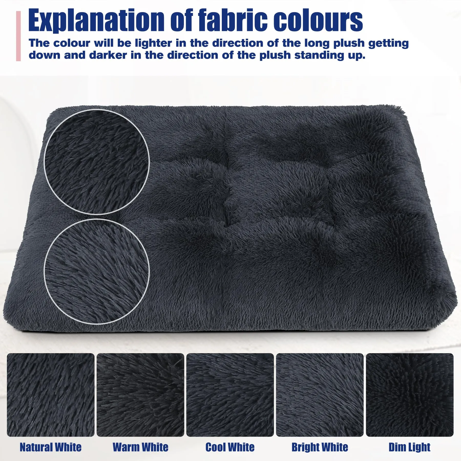 KSIIA Cuscino per Cani Taglia XXL, 122x74cm, Grigio scuro - immagine 3