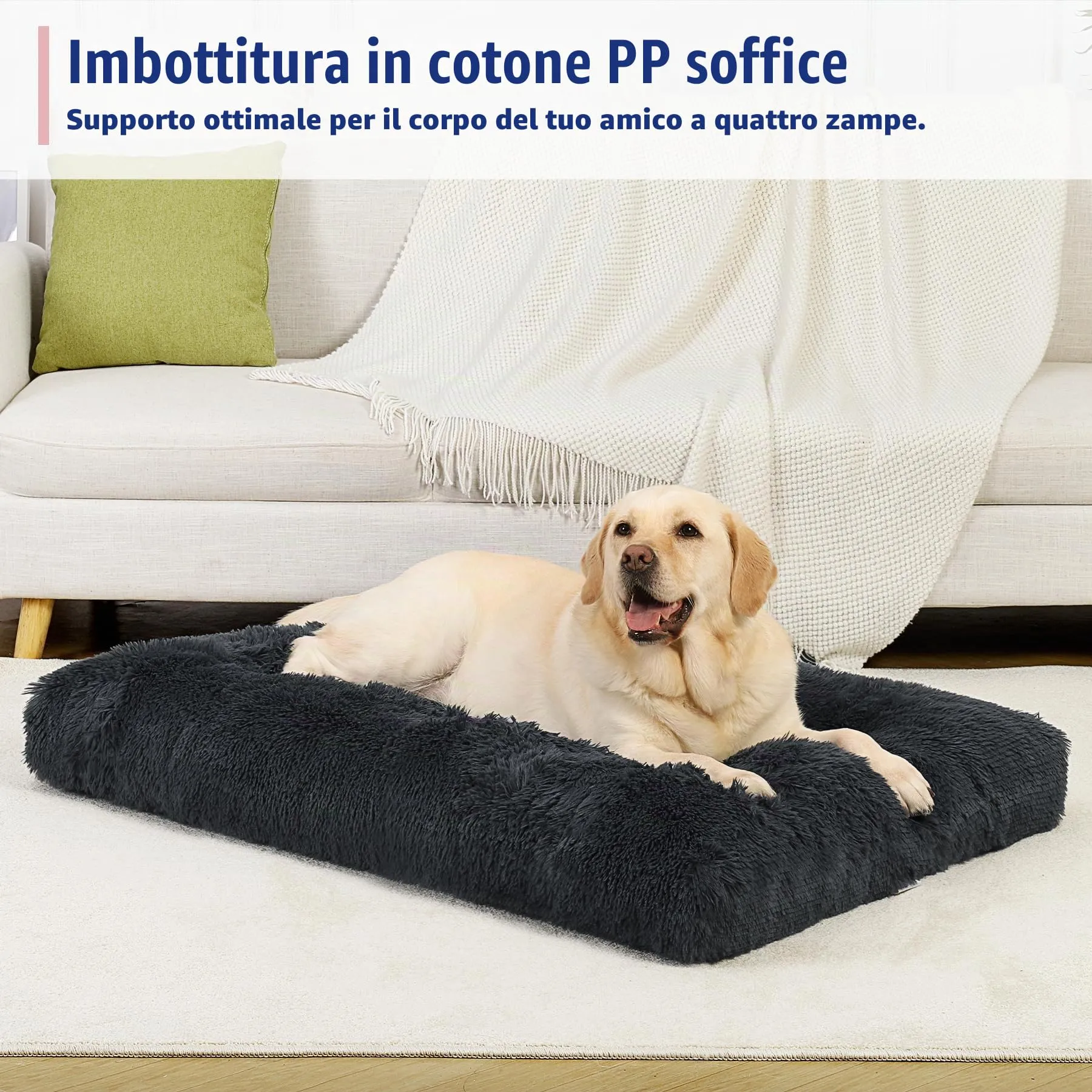KSIIA Cuscino per Cani Taglia XXL, 122x74cm, Grigio scuro - immagine 5