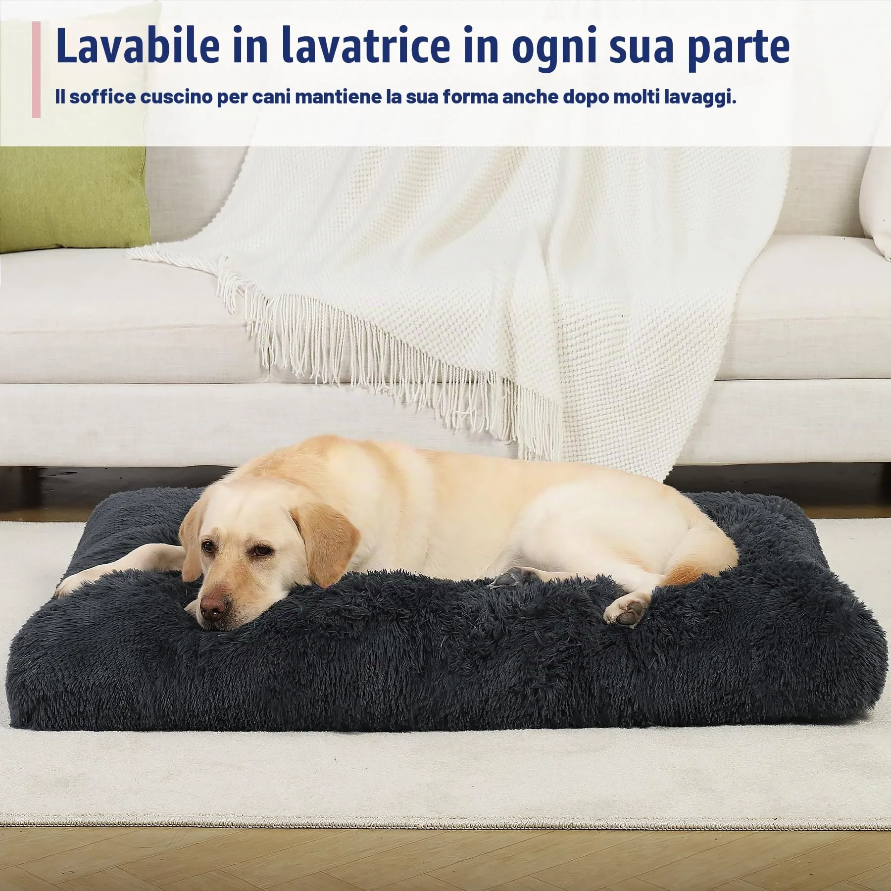 KSIIA Cuscino per Cani Taglia XXL, 122x74cm, Grigio scuro - immagine 9