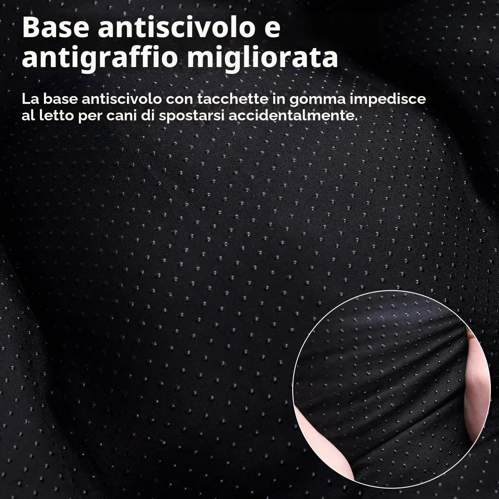 KSIIA Cuscino per Cani, 60x45cm, Base Antiscivolo, Lavabile in Lavatrice, Grigio scuro - immagine 5