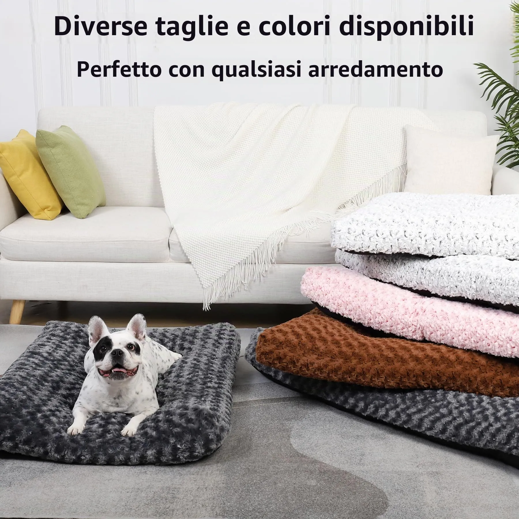 KSIIA Cuscino per Cani Taglia Media, 76x52cm, Base Antiscivolo, Lavabile in Lavatrice, Grigio scuro - immagine 9