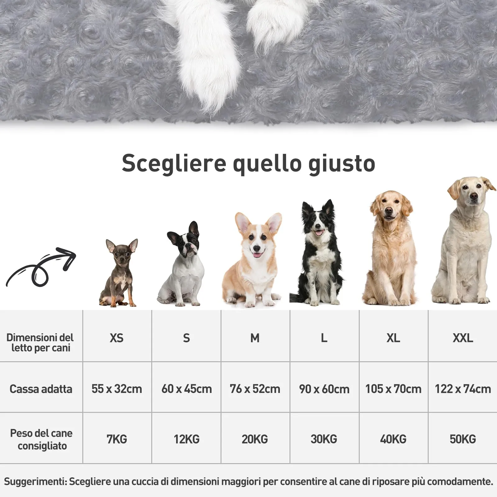 KSIIA Cuscino per Cani XL, 105x70cm, Base Antiscivolo, Lavabile in Lavatrice, Grigio scuro - immagine 8