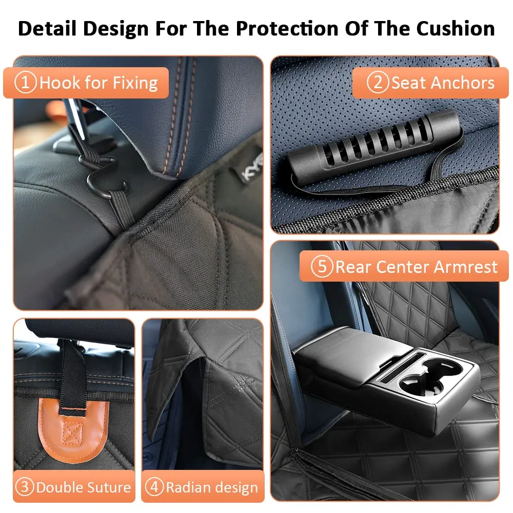 KYG Coprisedile Auto per Cani Staccabile, Antiscivolo e Antigraffio per Sedili Posteriori, Auto, SUV, Camion, 135x58x45 cm - immagine 4