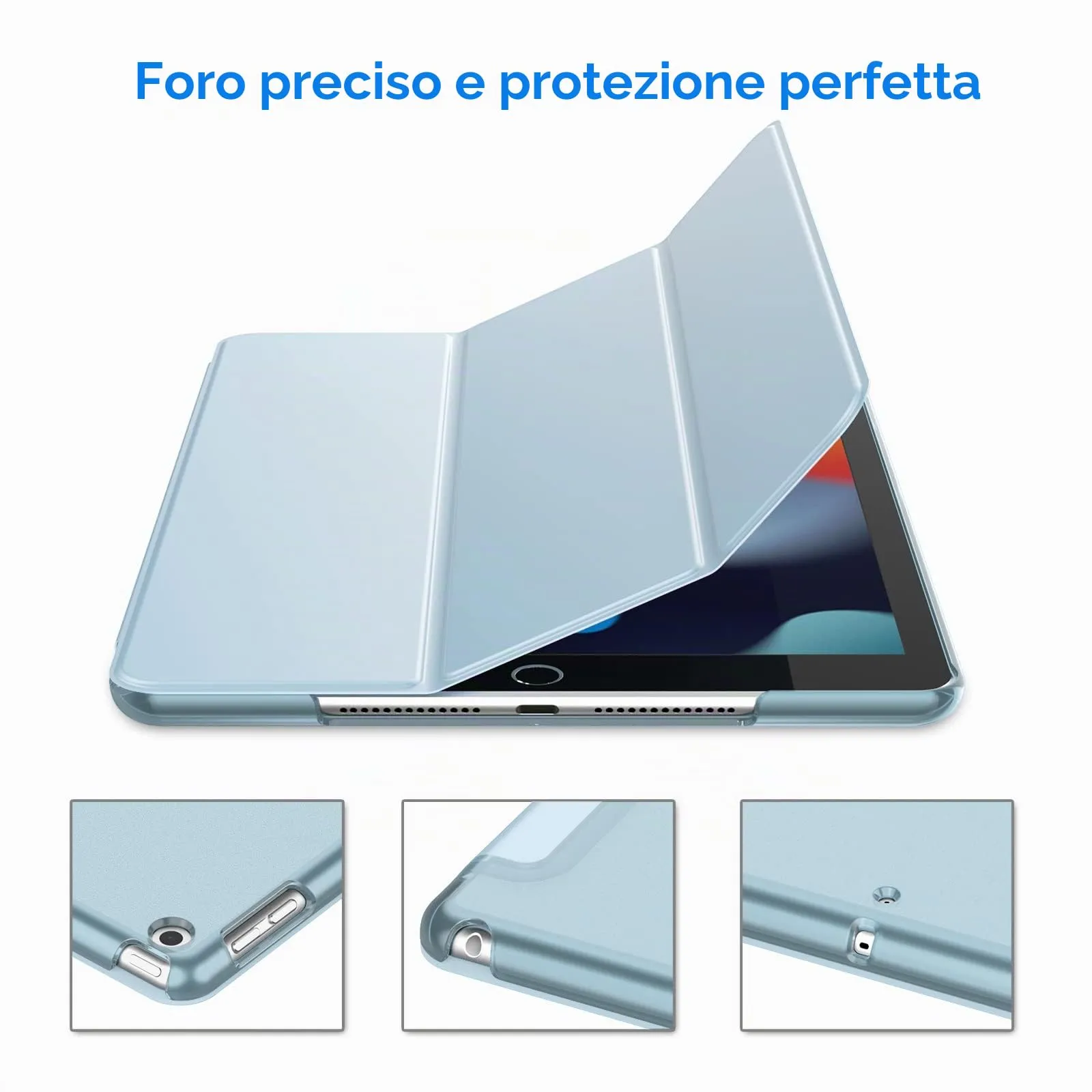 JETech Custodia per iPad 9ª/8ª/7ª Gen 10,2", Azzurro - immagine 3