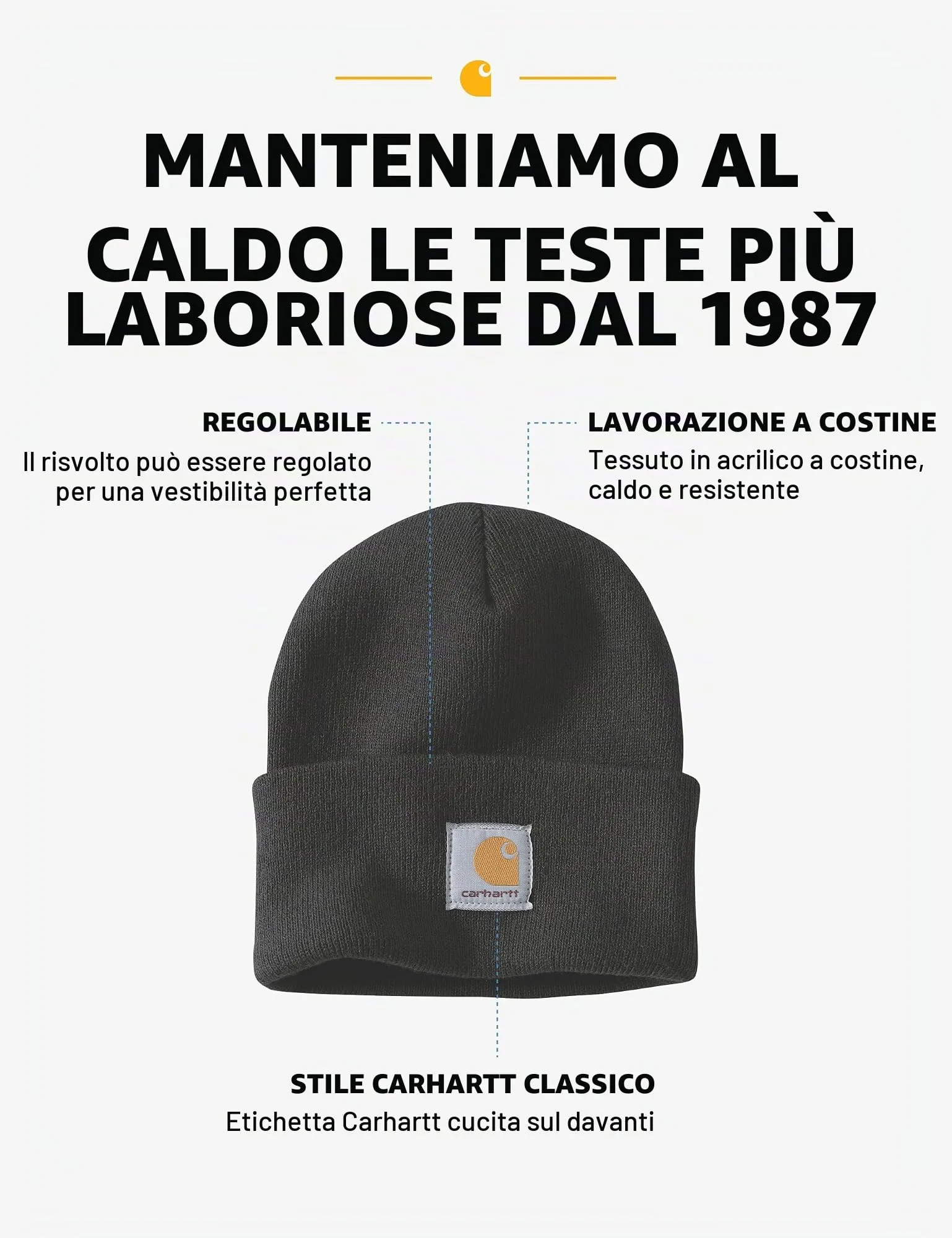 Carhartt Acrylic Watch Hat - Black, One Size - immagine 2