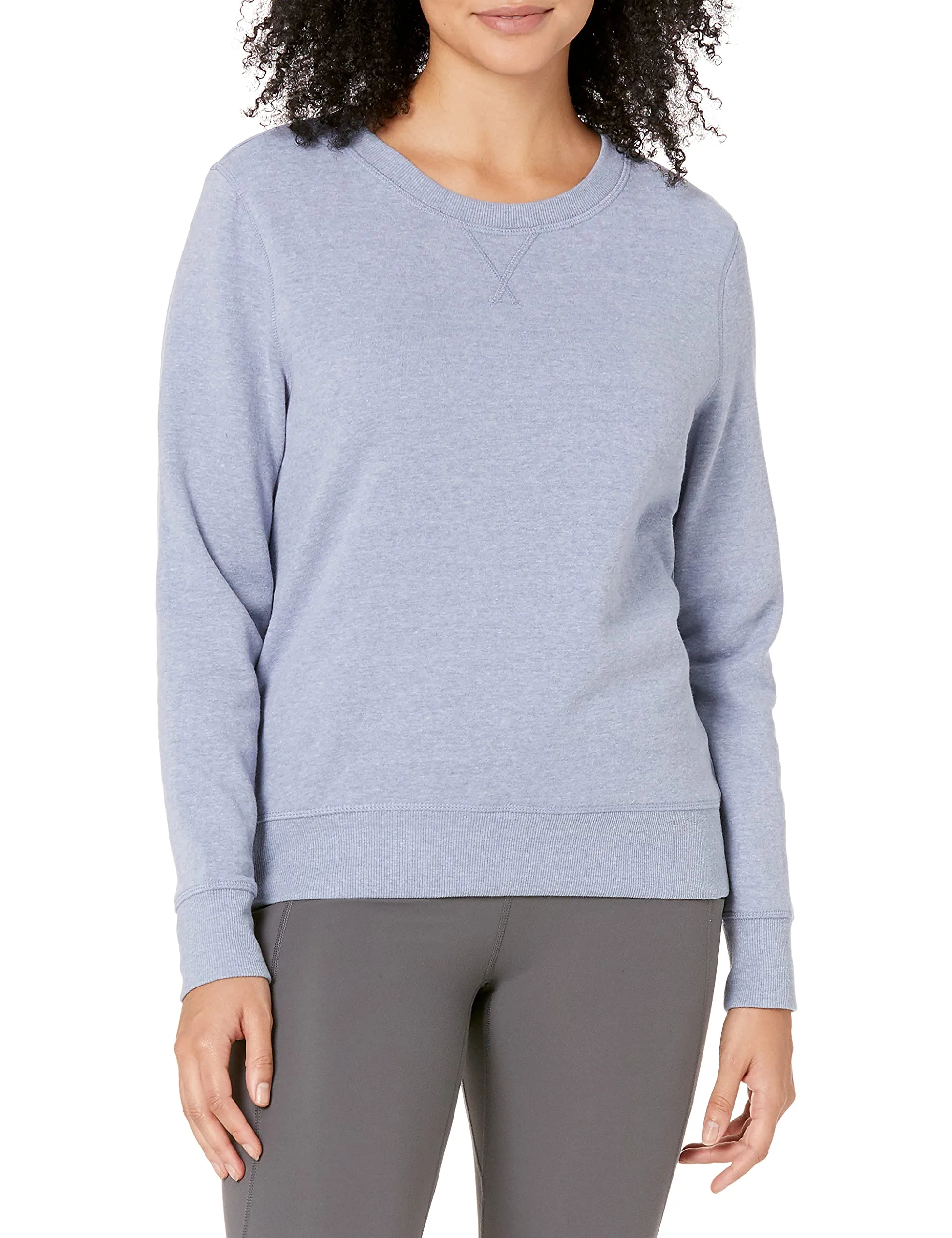 Amazon Essentials Felpa girocollo da donna in pile di spugna francese, blu indaco, L - immagine 1