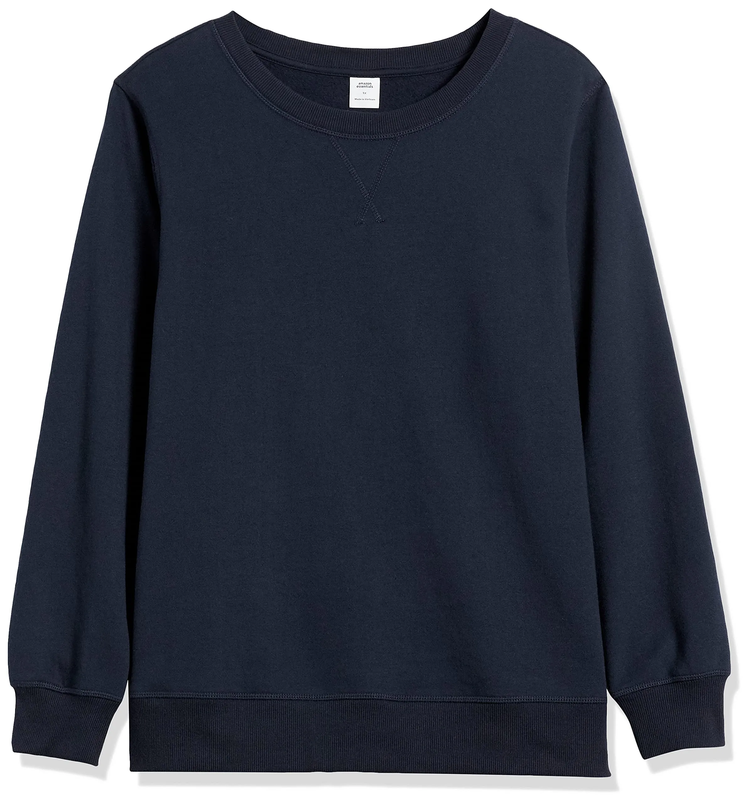 Amazon Essentials Felpa girocollo da donna in pile di spugna francese, Blu Navy, L - immagine 8