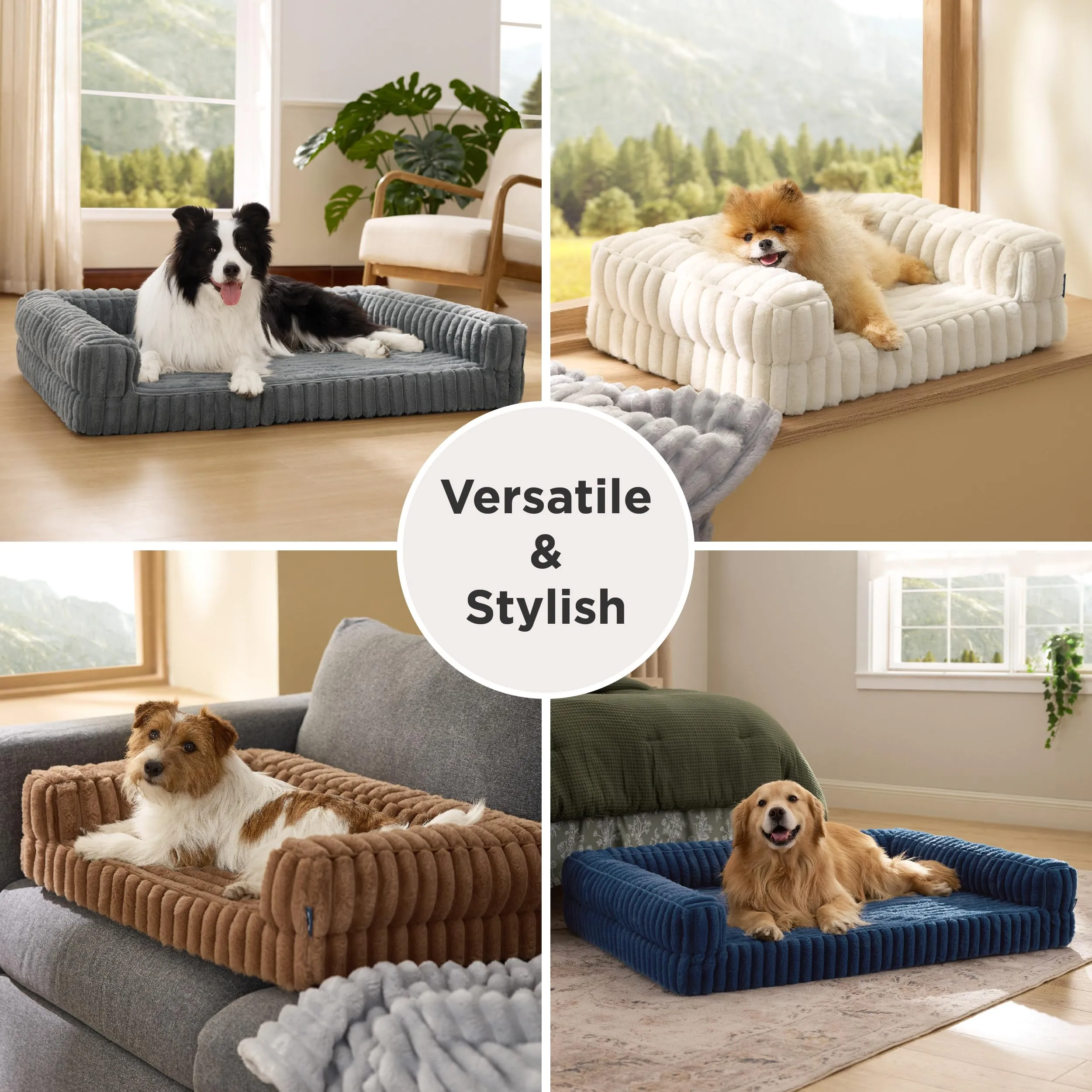 Bedsure ComfyFleece Letto ortopedico per cani in memory foam, XL, Avorio - immagine 9