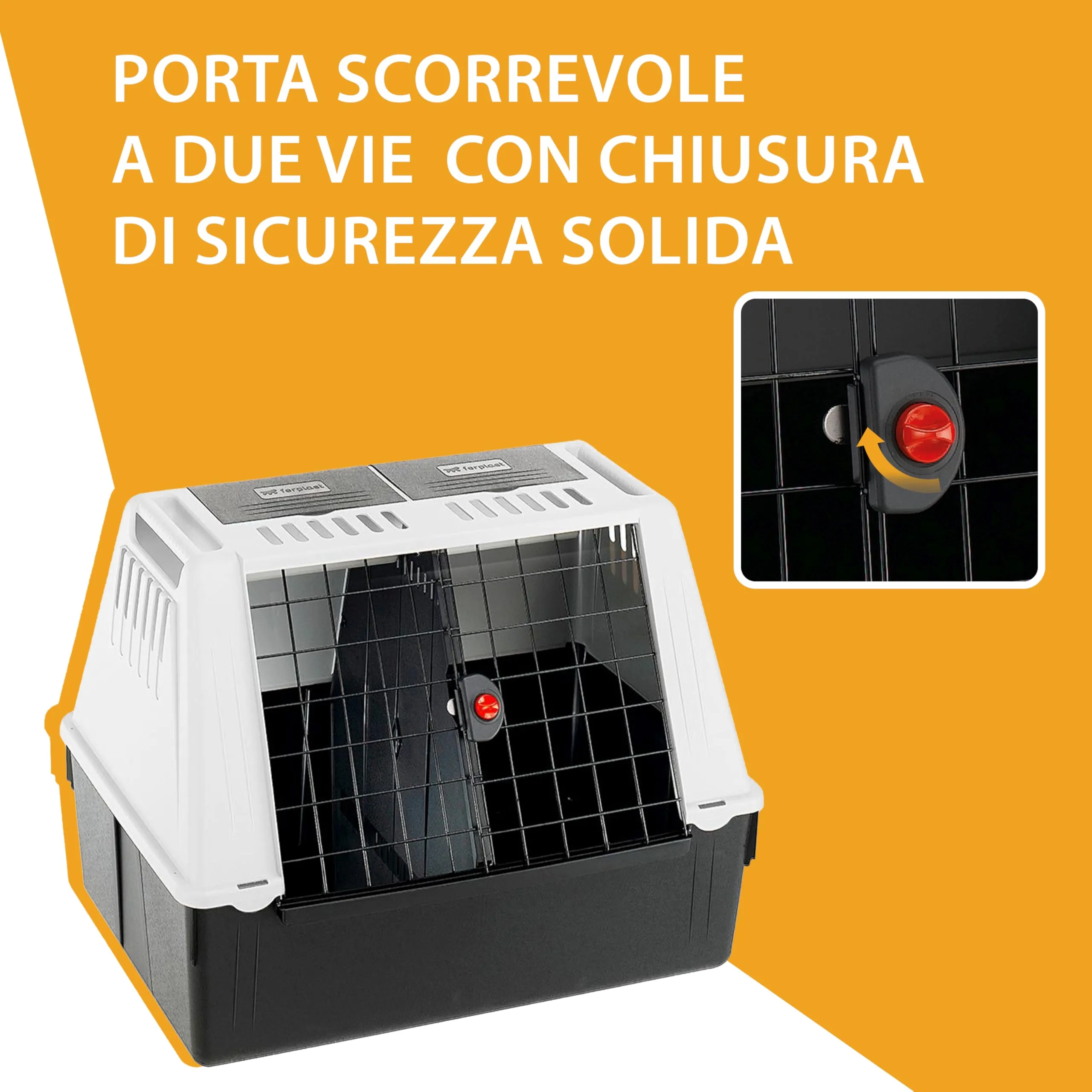 Ferplast Atlas Car 80 SE Trasportino per Cani da Auto, 82 x 51 x 61 cm, Max 20 kg - immagine 5