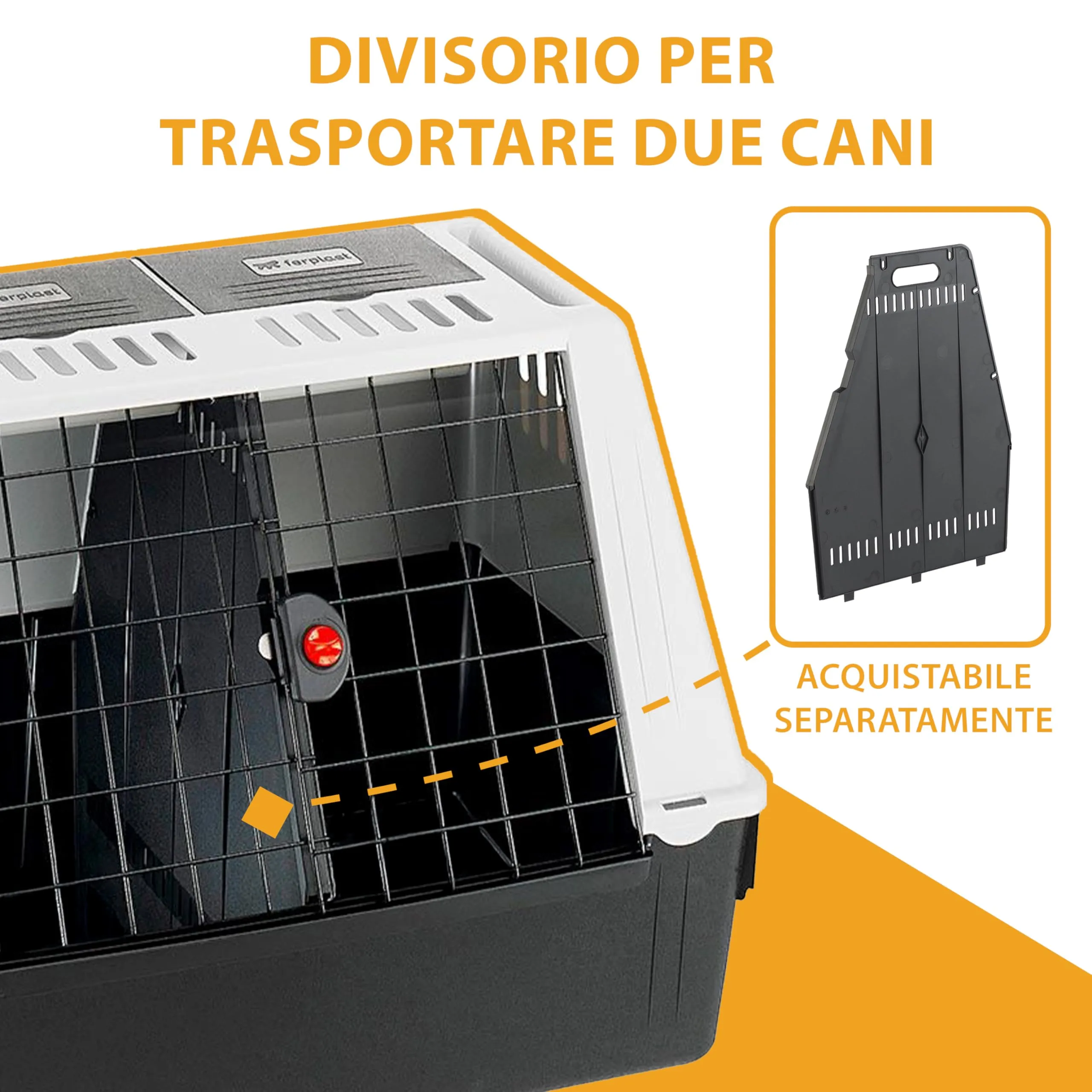 Ferplast Atlas Car 80 SE Trasportino per Cani da Auto, 82 x 51 x 61 cm, Max 20 kg - immagine 6