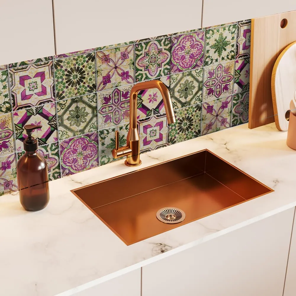 RE-COVERTILES Adesivi per Piastrelle Bagno e Cucina 12 Pz 15x15 cm PS00061 PVC Impermeabile Stile Cementine Azulejos - immagine 2