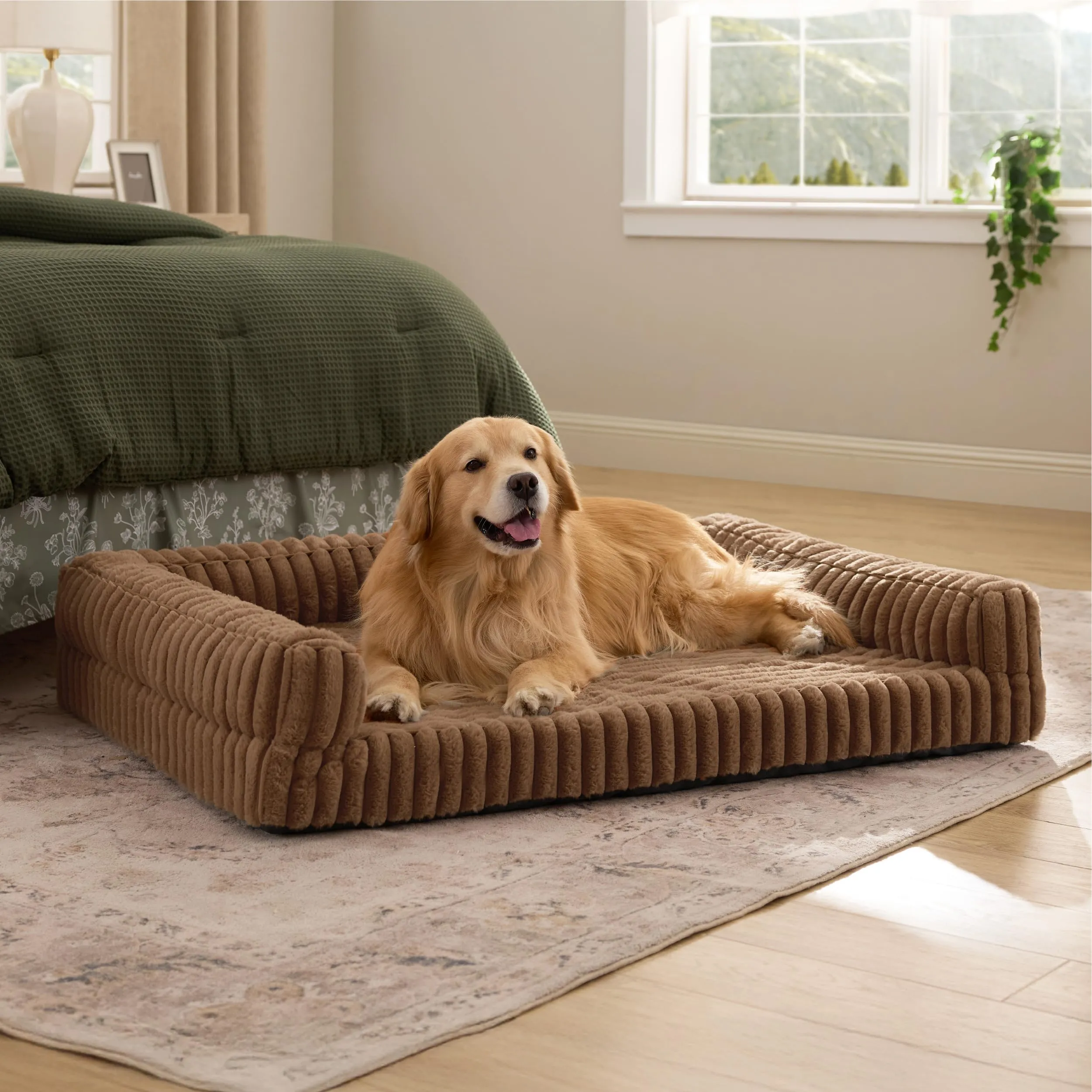 Bedsure Cuccia Ortopedica per Cani, 122x89cm, Marrone cammello - immagine 8