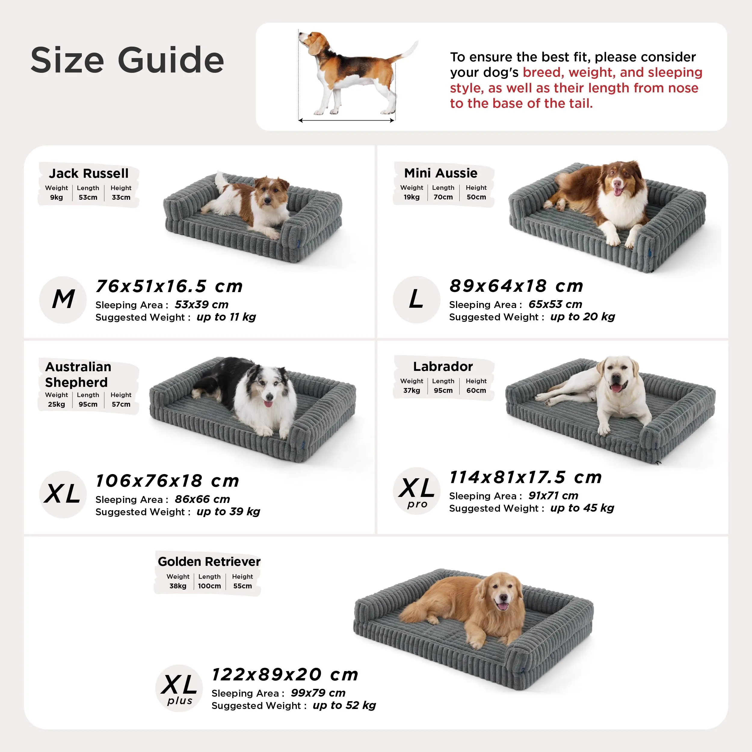 Bedsure Cuccia Ortopedica Lavabile per Cani, 89x64cm, Crema - immagine 6