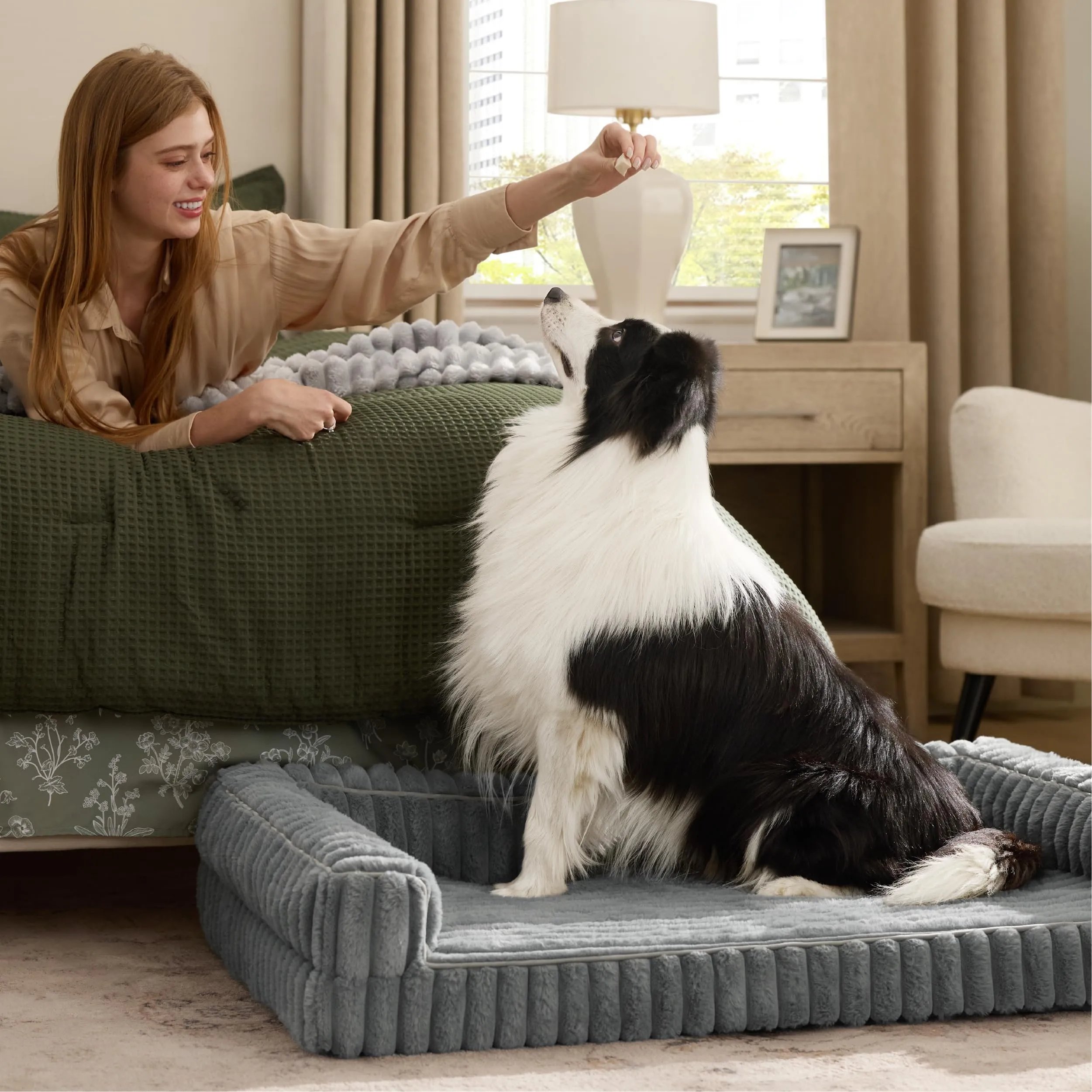 Bedsure Cuccia Ortopedica Lavabile per Cani, 89x64cm, Grigio caldo - immagine 8