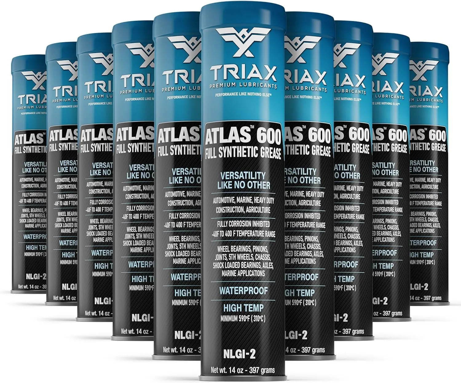 Triax Atlas 600 Grasso Sintetico Blu NLGI 2 (10 cartucce da 400 g) - immagine 1