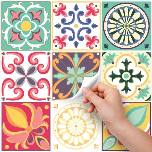 RE-COVERTILES Adesivi Piastrelle in PVC per Cucina e Bagno, 24 Pz 10x10 cm, PS00049 - immagine 2