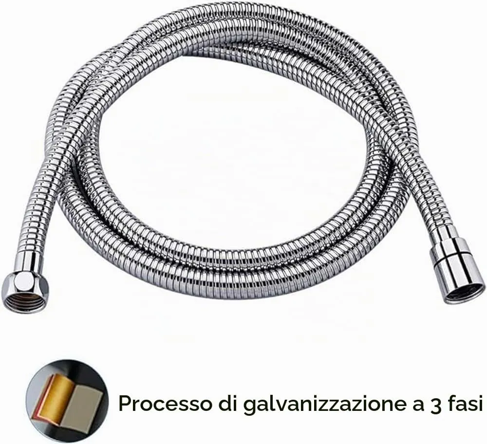 Grifema G851 Flessibile Doccia in Acciaio Inossidabile, G1/2 pollici, 150 cm, Argento/Cromo - immagine 4