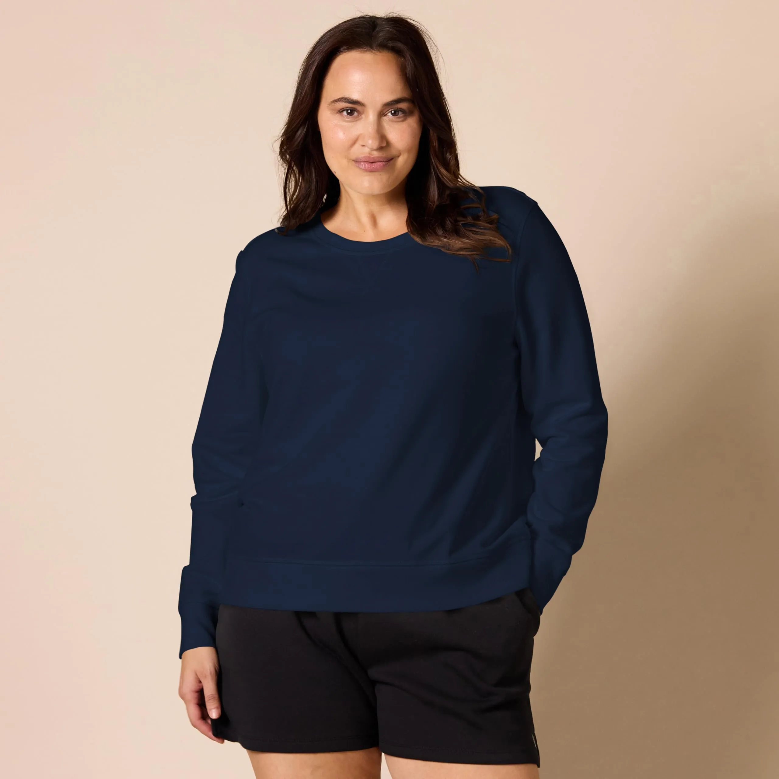 Amazon Essentials Felpa girocollo da donna in pile di spugna francese, Blu Navy, XL - immagine 6