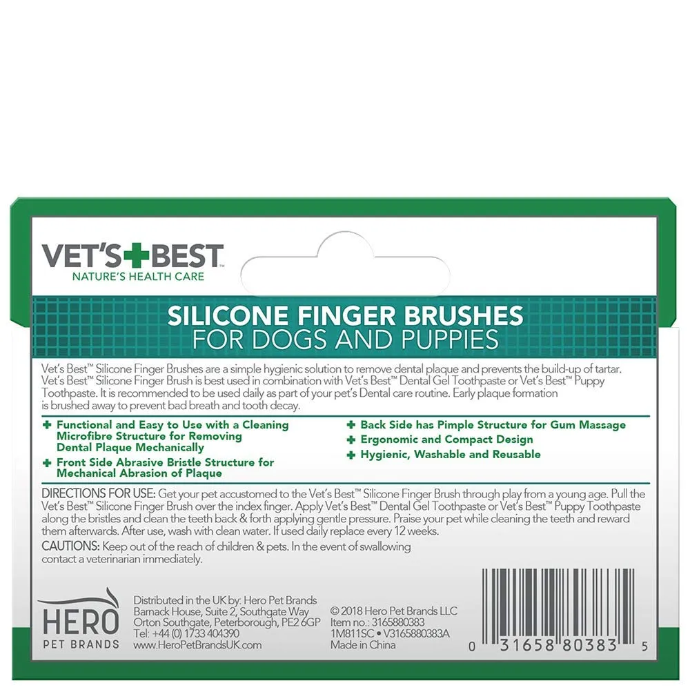 Vet's Best Spazzolini da Dito in Silicone per Cani e Cuccioli, 5 Pezzi - immagine 2