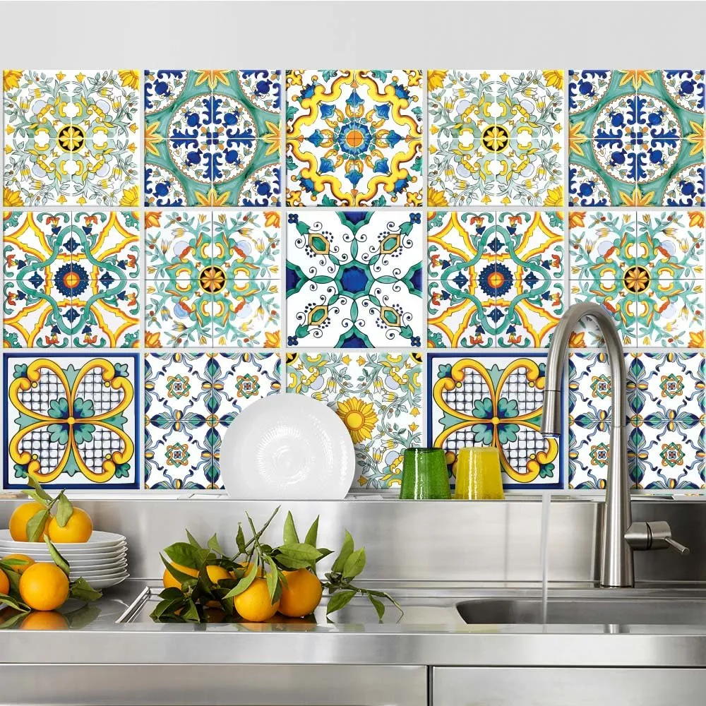 RE-COVERTILES Adesivi Piastrelle in PVC per Cucina e Bagno, 24 Pz 10x10 cm, PS00078 - immagine 2