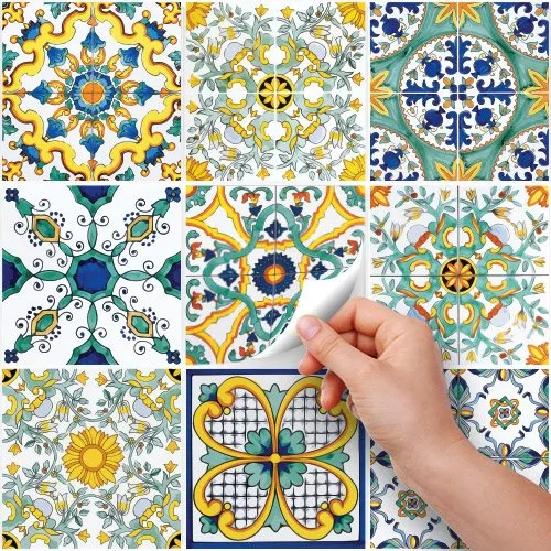 RE-COVERTILES Adesivi Piastrelle in PVC per Cucina e Bagno, 24 Pz 10x10 cm, PS00078 - immagine 4