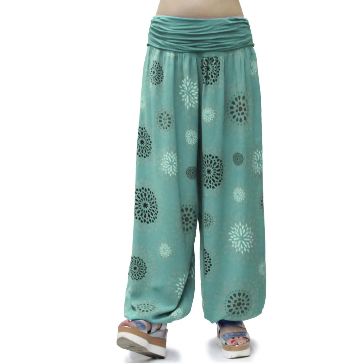 GLAMEXX24 Pantaloni Harem Donna Larga Casual per Yoga, Danza e Pilates con Tasche - immagine 1