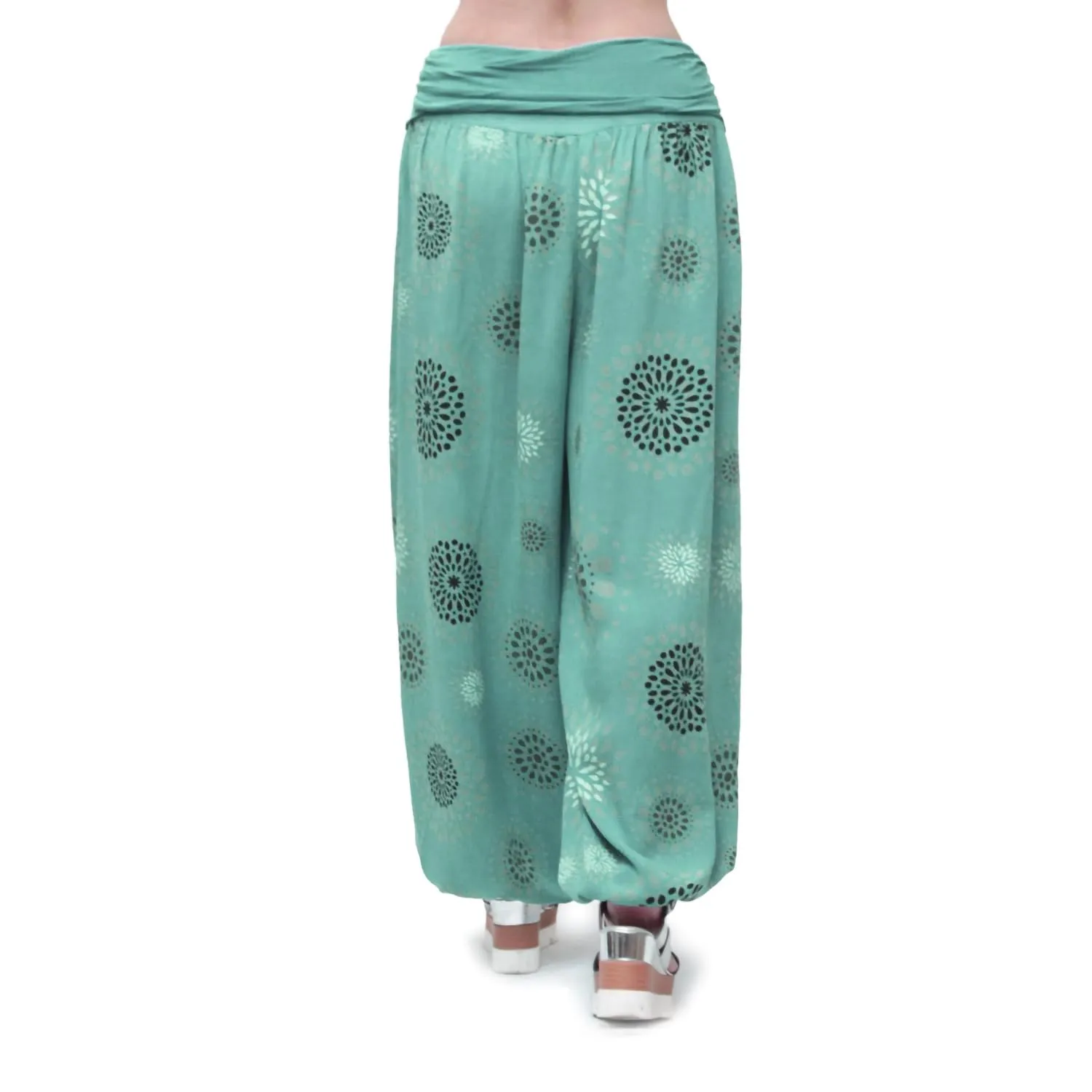 GLAMEXX24 Pantaloni Harem Donna Larga Casual per Yoga, Danza e Pilates con Tasche - immagine 4