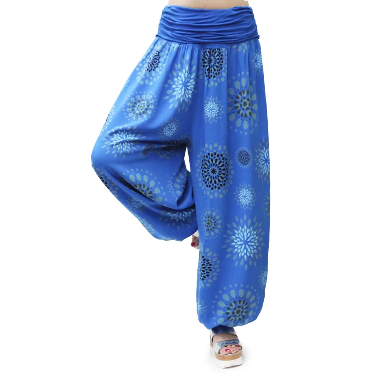 GLAMEXX24 Pantaloni Harem Donna Larga Casual per Yoga, Danza e Pilates con Tasche - immagine 2