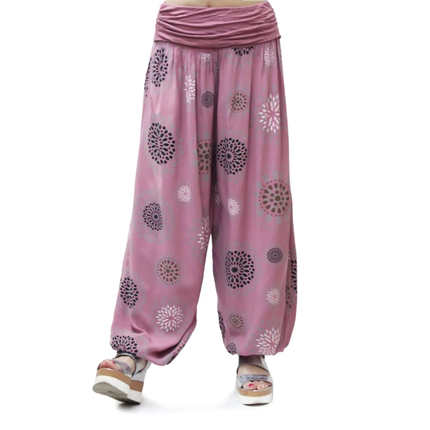 GLAMEXX24 Pantaloni Harem Donna Larga Casual per Yoga con Tasche - immagine 1