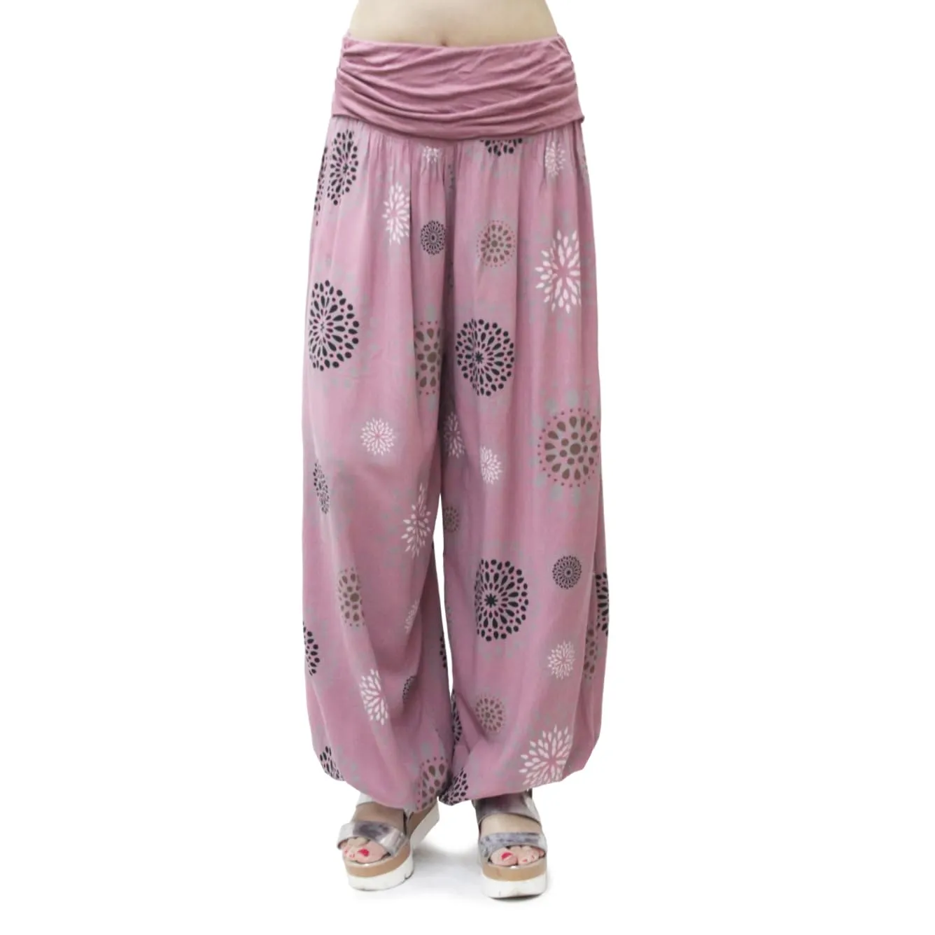GLAMEXX24 Pantaloni Harem Donna Larga Casual per Yoga con Tasche - immagine 4