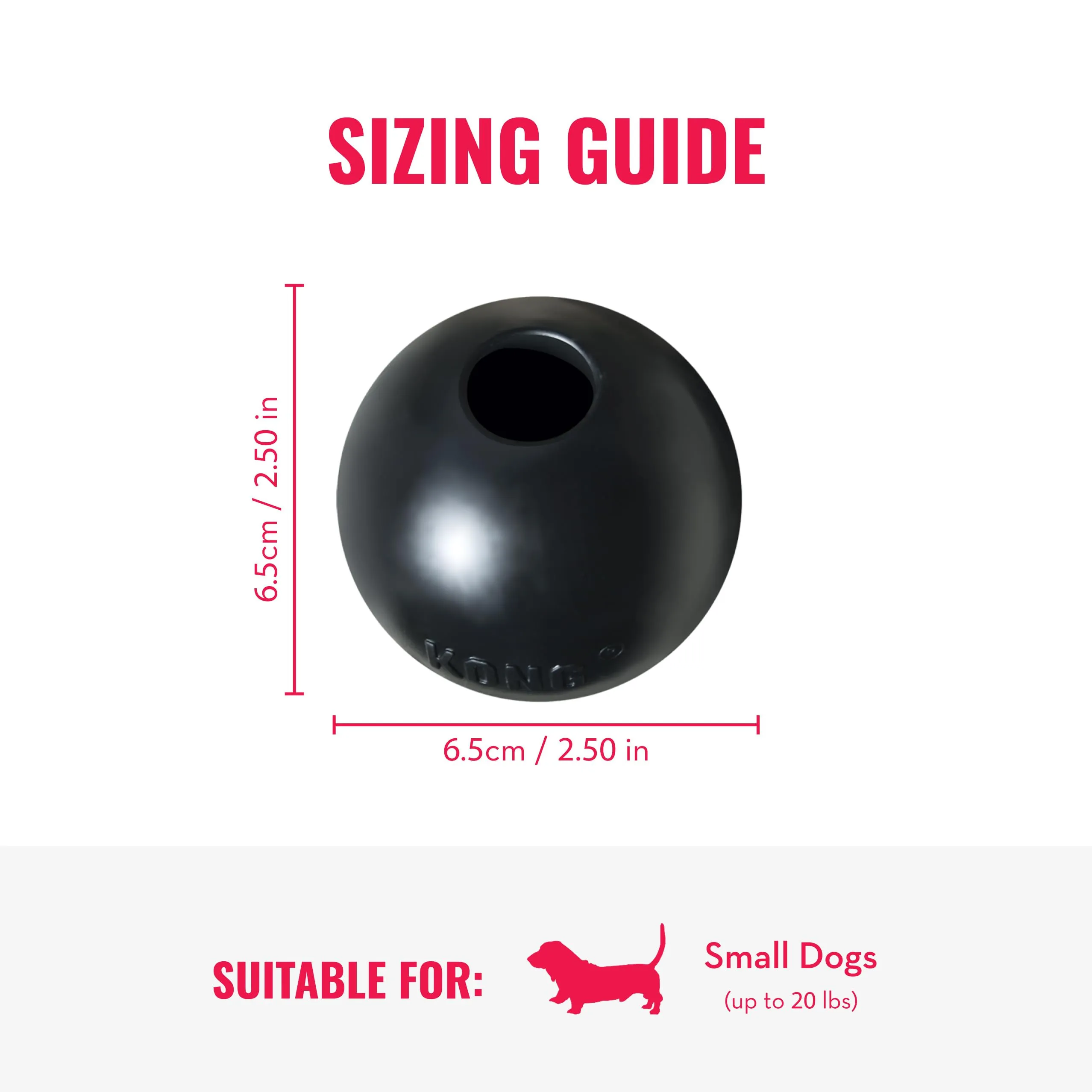 KONG Extreme Ball con Foro per Cani, Nero, Piccola - immagine 2