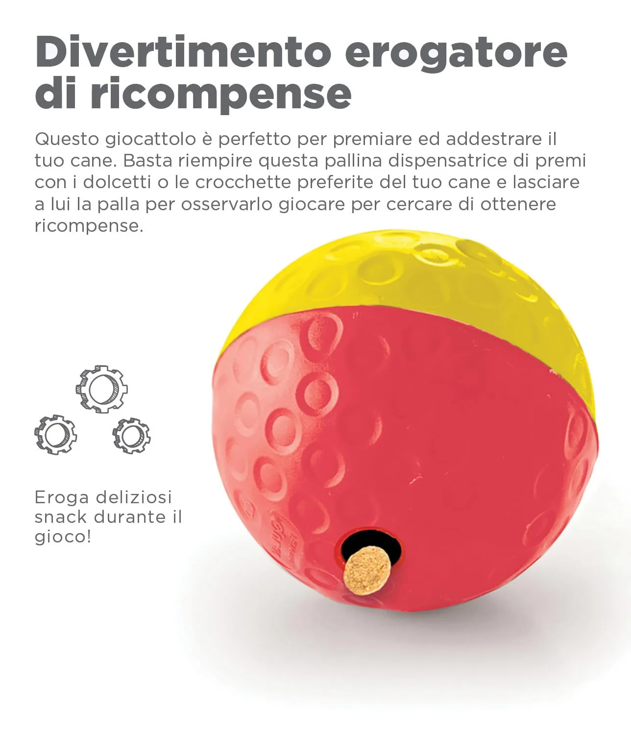 Outward Hound Nina Ottosson Treat Tumble Gioco Rompicapo Interattivo per Cani, Rosso/Giallo, Large - immagine 3