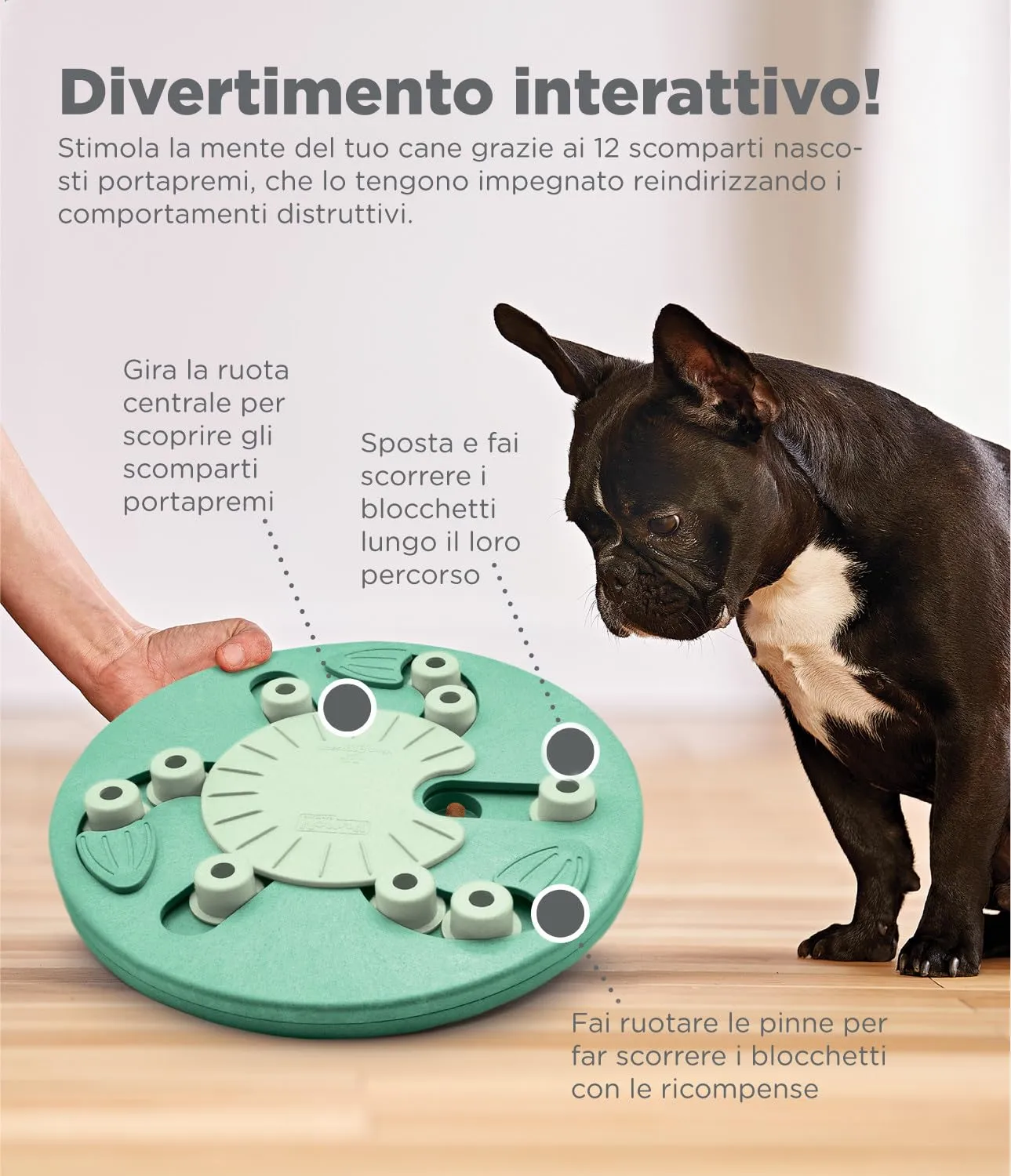 Outward Hound Nina Ottosson Dog Worker Gioco Rompicapo Interattivo per Cani Livello 3 - Verde - immagine 3