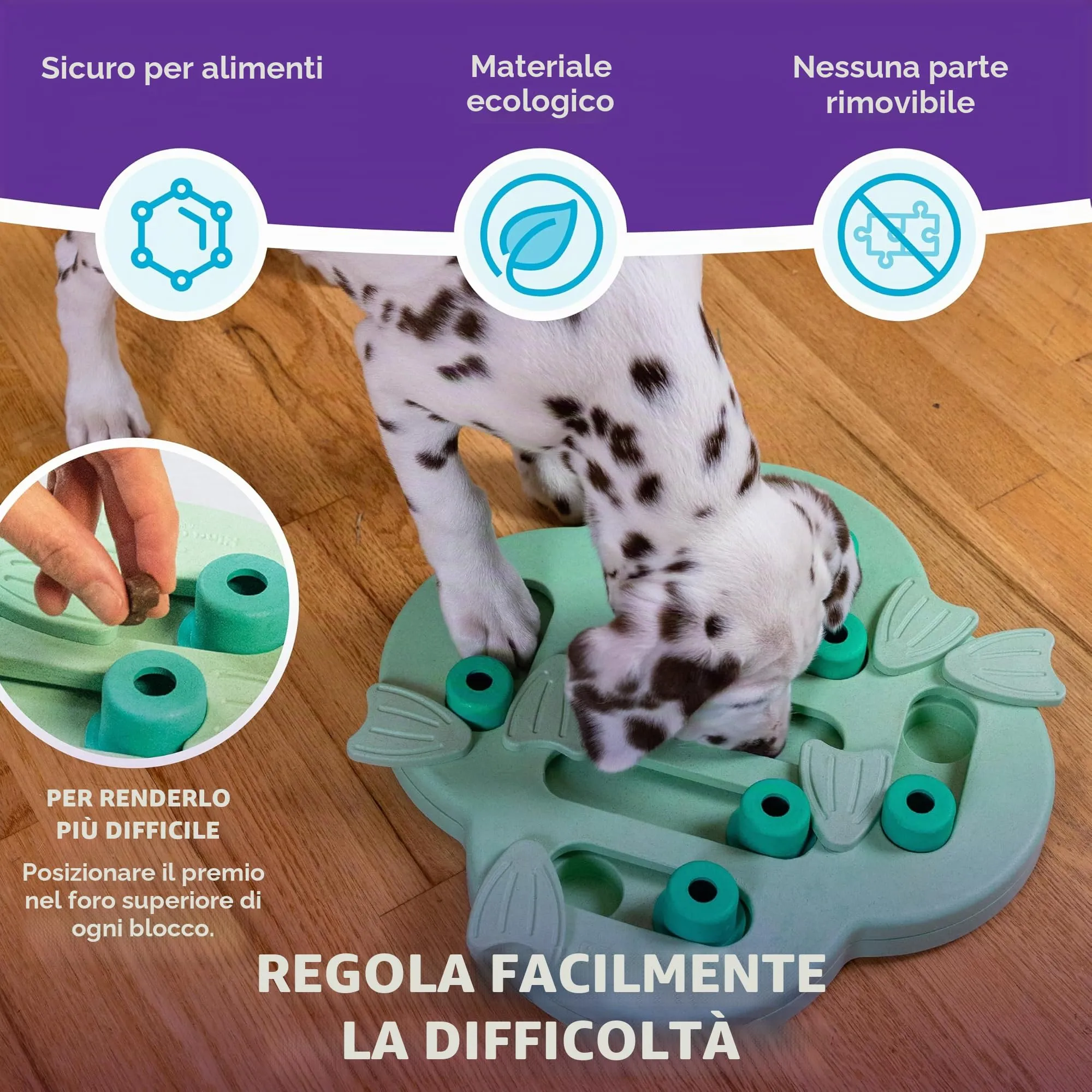 Outward Hound Nina Ottosson Puppy Hide n' Slide Gioco Interattivo per Cani Livello 2 - Verde - immagine 4