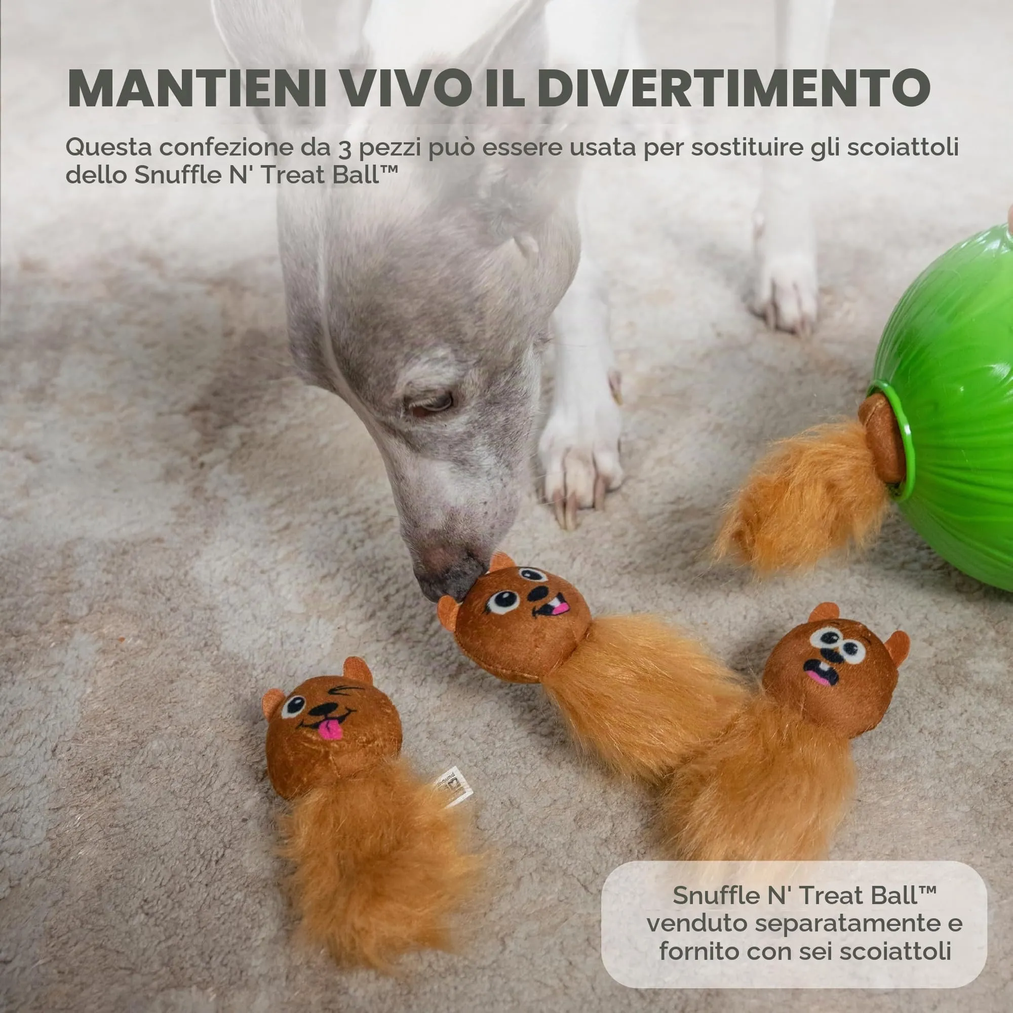 Outward Hound Nina Ottosson Snuffle Treat Replacement Chipmunks Brown (Pack of 3) - immagine 2