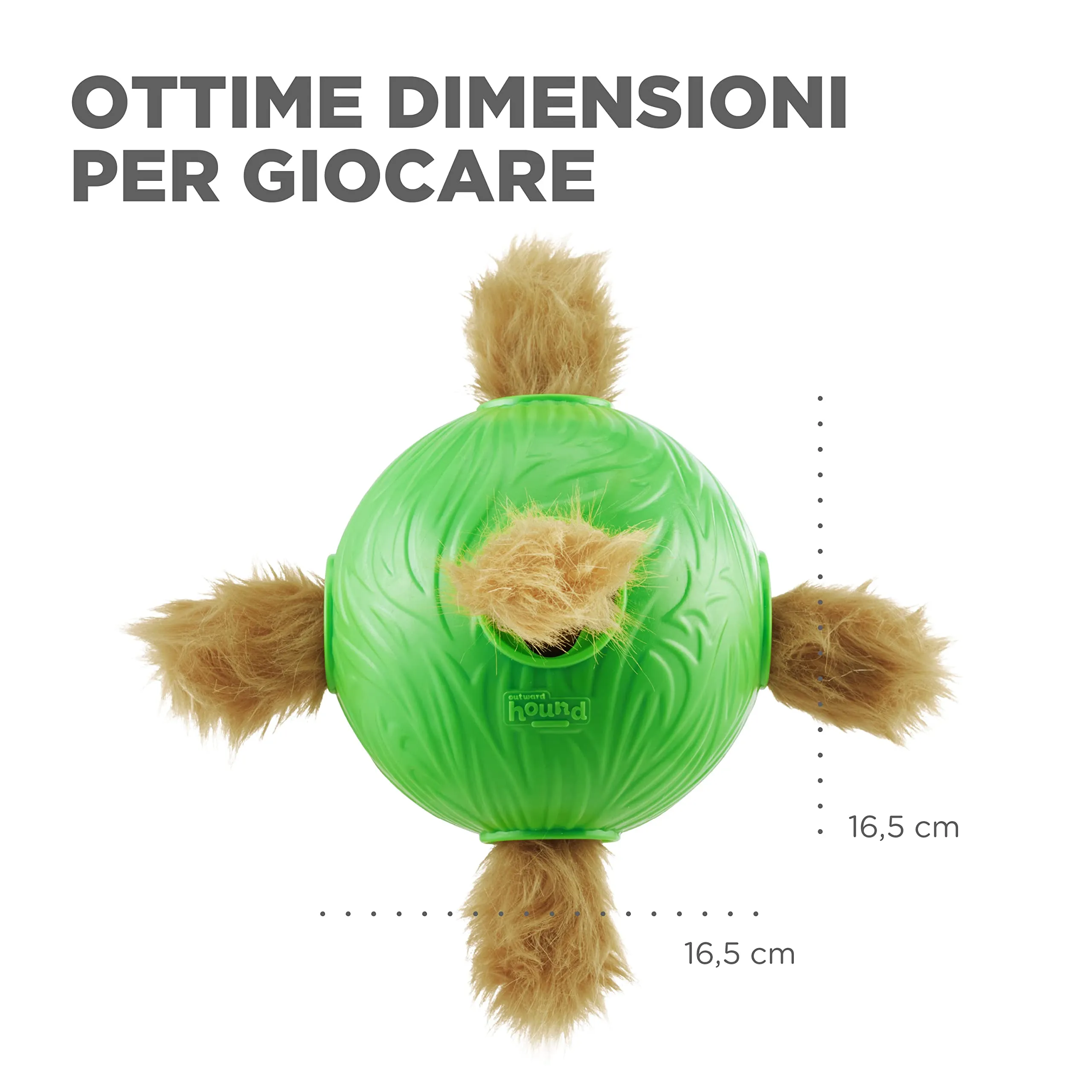 Outward Hound Nina Ottosson Dog Snuffle 'n Treat Ball, Green - immagine 5