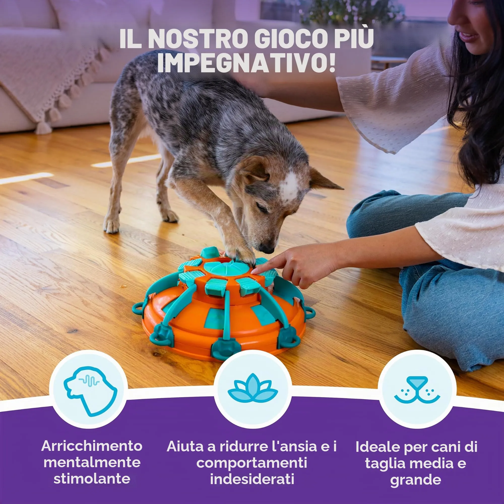 Outward Hound by Nina Ottosson Tower of Treats Dog Puzzle, Level 4 Expert, Orange - immagine 2