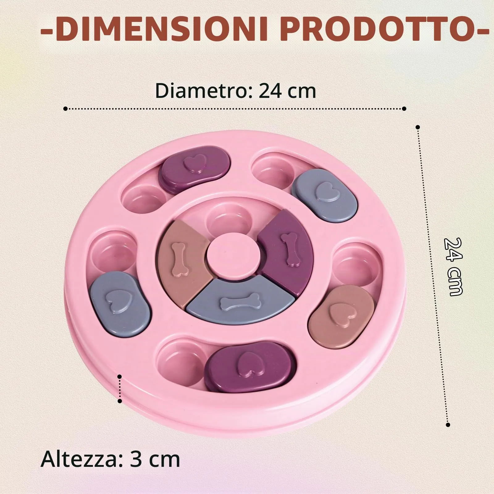 TRIGRAND Gioco Interattivo Puzzle per Cani e Cuccioli, Addestramento QI e Slow Feeder, Rosa - immagine 6