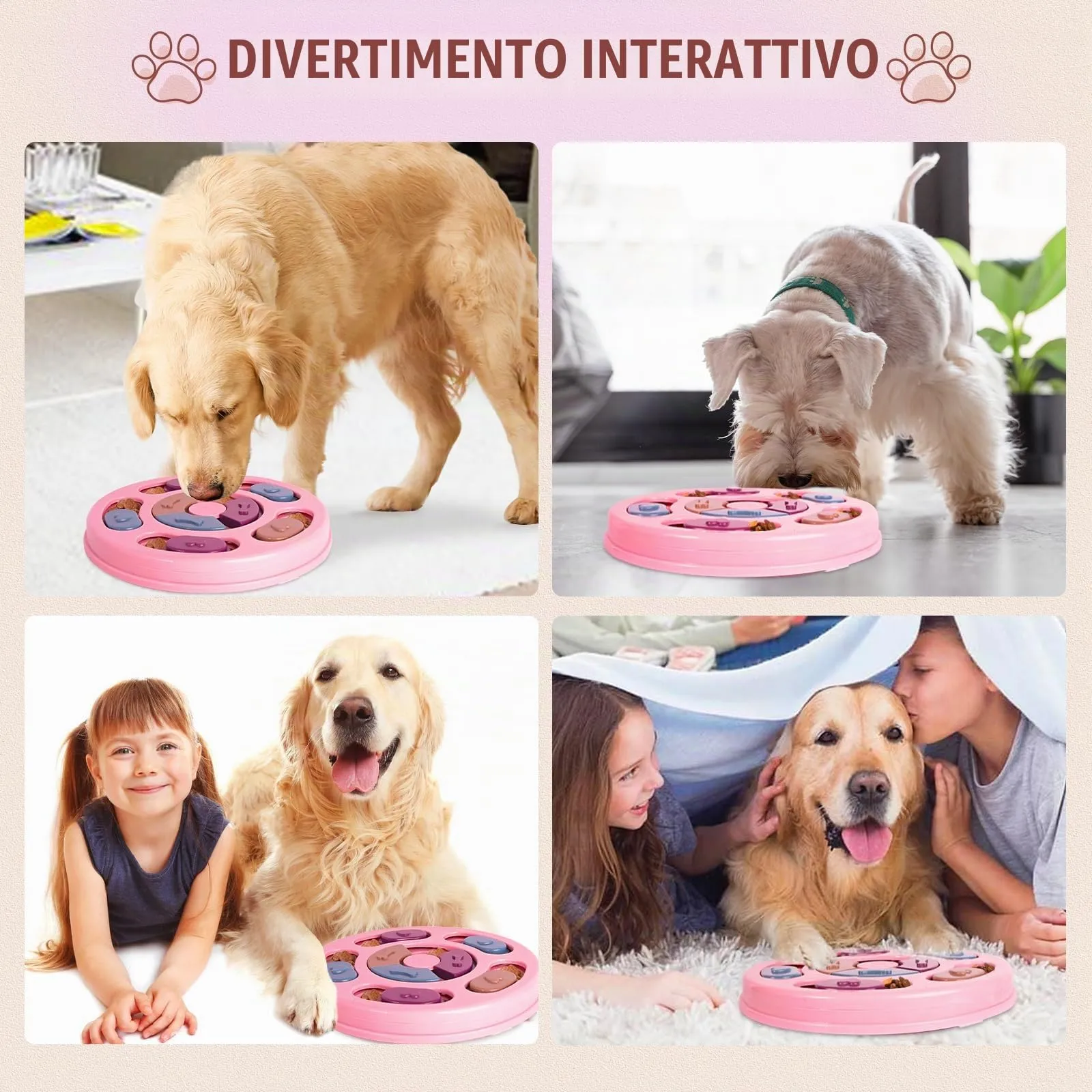 TRIGRAND Gioco Interattivo Puzzle per Cani e Cuccioli, Addestramento QI e Slow Feeder, Rosa - immagine 7