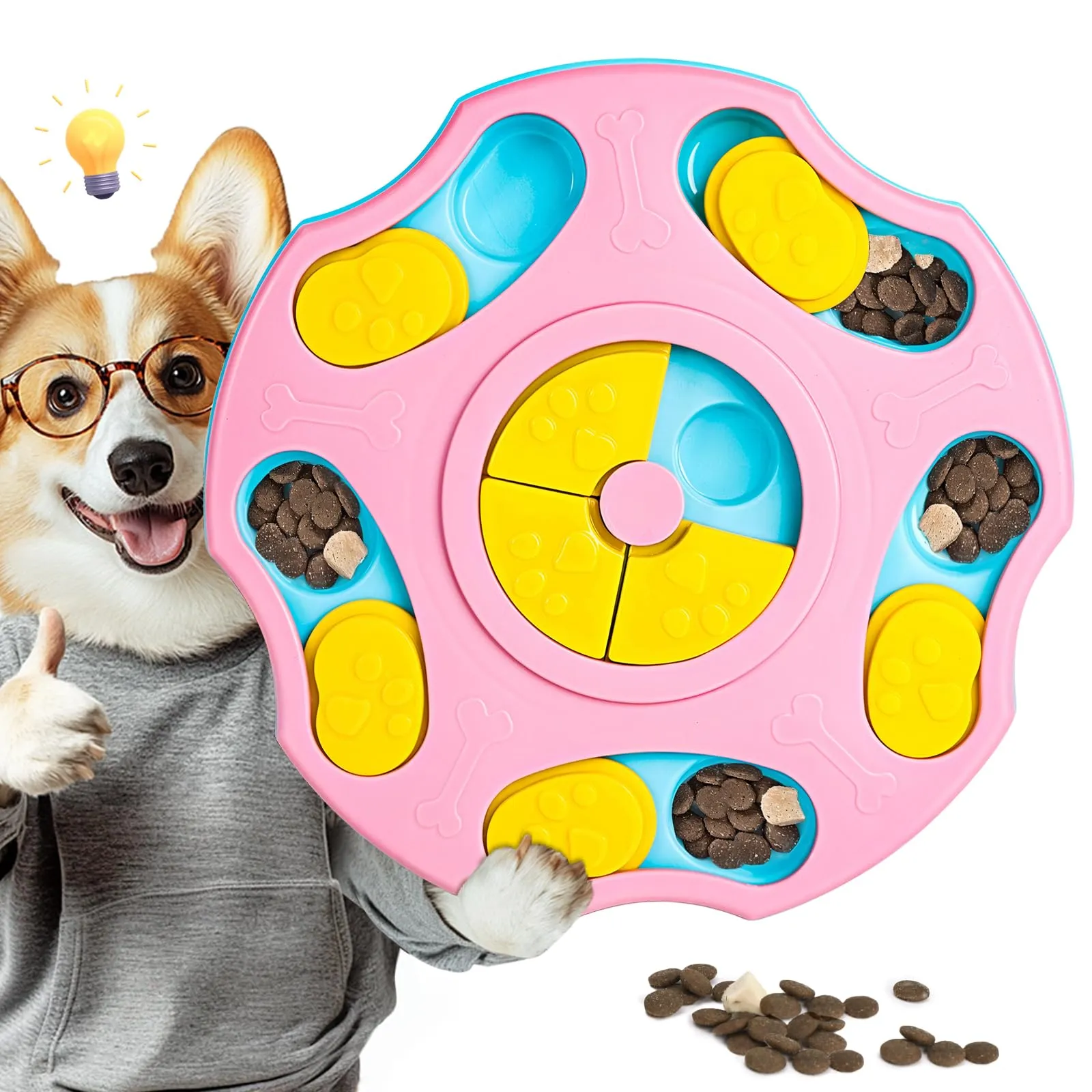 TRIGRAND Giocattolo Interattivo per Cani, Puzzle per Addestramento del QI e Snack, Giallo - immagine 1