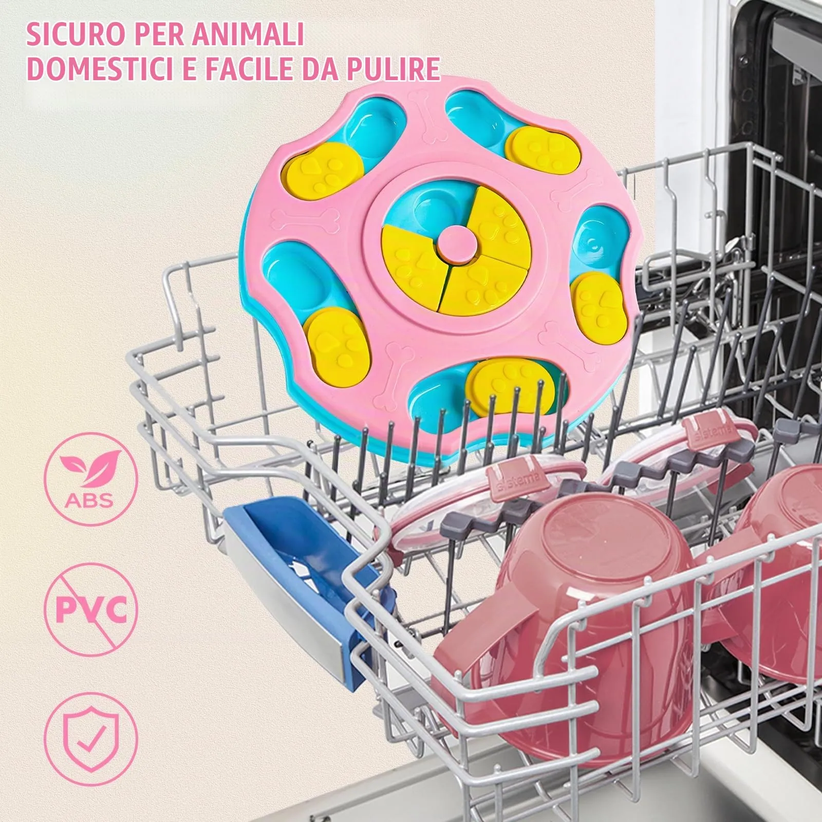 TRIGRAND Giocattolo Interattivo per Cani, Puzzle per Addestramento del QI e Snack, Giallo - immagine 5
